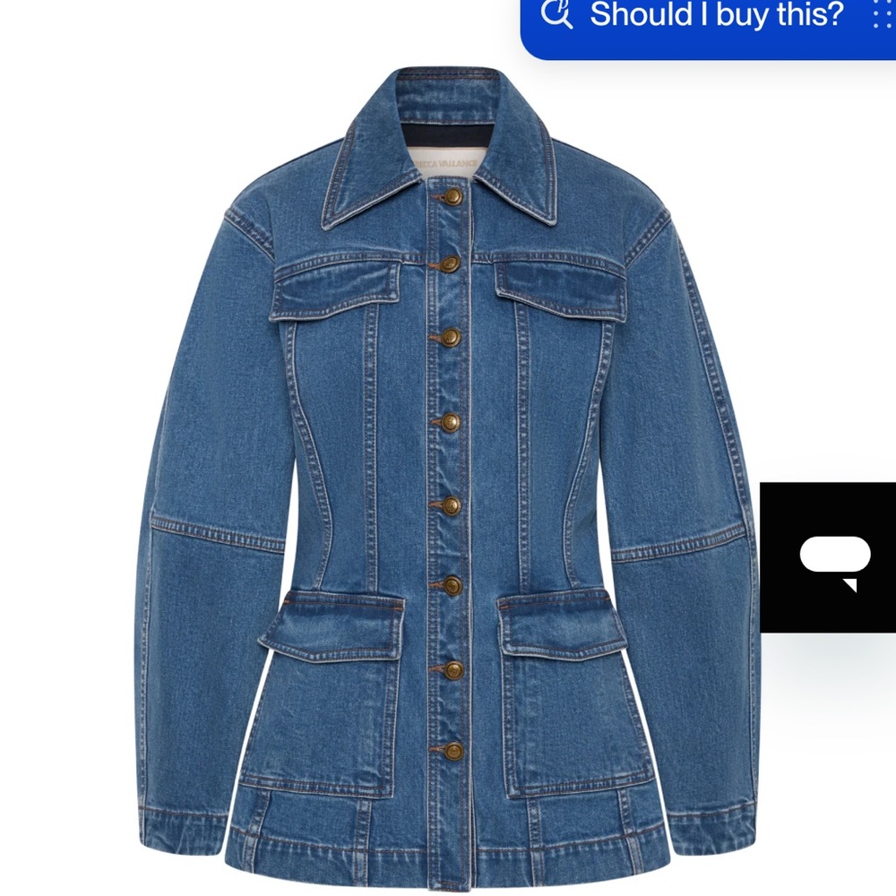 Rebecca Vallance Denim Aviator Jacket US 6